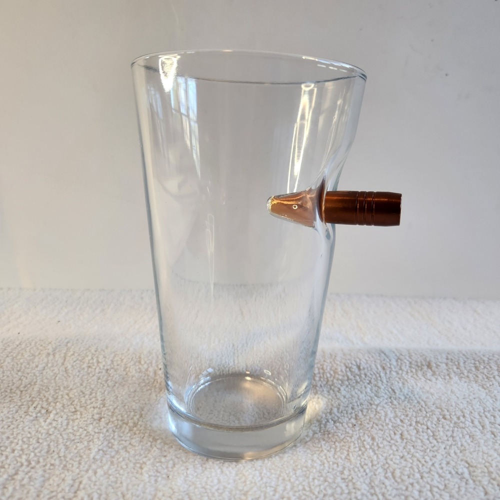 BENSHOT "Bulletproof" Pint Beer Glass .50 Caliber True 16‎ Oz Pour Highballer